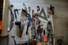 ALL TOOLS AND MISC. HANGING ON THIS PEGBOARD - NO THE PEGBOARD