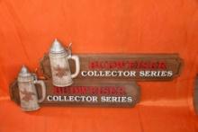 (2) BUDWEISER COLLECTOR SERIES SIGNS, 36" X 13"
