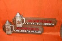 BOX W/(2) BUDWEISER COLLECTOR SERIES SIGNS