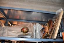 1ST SHELF OF MISC: ADVERTISING SIGNS & JOS. SCHLITZ GLOBE