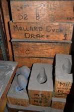 ASSORTED DUCK MOLDS IN WOOD EXTERIOR