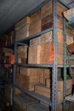 BLUE METAL SHELF UNIT, INCLUDES ALL CONTENTS, MOSTLY MOLDS, 24" X 36" X 84"H