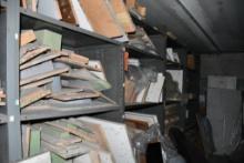 (4) SECTION METAL SHELVING UNIT, INCLUDES ALL CONTENTS, MOSTLY MOLDS