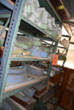 GRAY METAL SHELVING UNIT, INCLUDES CONTENTS ON TOP & UNDERNEATH, MOSTLY MOLDS, 19" X 36" X 75"H