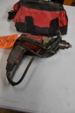 MILWAUKEE ELECTRIC CORDED 1/2" MAGNUM HOLE SHOOTER, NO CHUCK KEY, WITH BAG