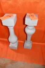 (2) GRAY COLUMN STANDS, 2'T