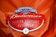 BUDWEISER DOUBLE SIDED SIGN, 18" X 11"