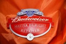BUDWEISER DOUBLE SIDED SIGN, 18" X 11"