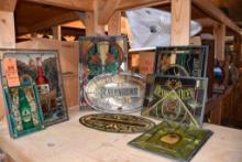 ASSORTED LEADED GLASS LOOK LIQUOR, WINE & BEER SIGNS, VARIOUS SIZES