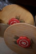 BOX OF BEAM SIGNS/BARREL TOPS?, 15" DIA