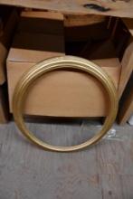 BOX OF ROUND GOLD FRAMES, 2.2" DIA
