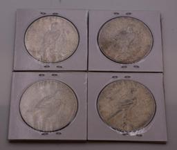 PEACE UNITED STATES SILVER DOLLAR, QUANTITY 4, 1923 NUMISMATIC COINS