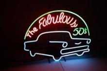 THE FABULOUS 50'S NEON WALL ADVERTISING SIGN