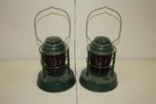 (2) DIETZ NIGHT WATCH RAILROAD LANTERNS, ANTIQUE TRAIN