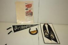 VINTAGE HOP A LONG CASSIDY NECKTIE, HORSE SHOE, AD, PENNANT, ORIGINAL