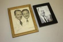 (2) FRAMED VINTAGE AMOS N ANDY AUTOGRAPHED PICTURE, SIGNED! 9" X 7", AND 5.5" X 7.5"