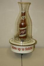 1959 SCHLITZ "MOVE UP TO SCHLITZ" WALL SCONCE. LIGHTS UP