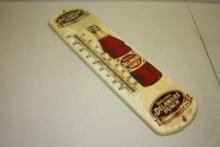 VINTAGE DELICIOUS DELAWARE PUNCH ADVERTISING THERMOMETER, 27" WORKING