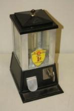 VINTAGE 1 CENT SUN COIN OPERATED NUT VENDOR L.A. MFGR'S, CALIFORNIA WITH KEY