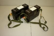(2) VINTAGE SOVIET ERA FIELD TELEPHONE EXEC BAKELITE CASES, (1/4 MILE WIRE)