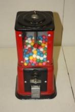 VINTAGE 1 CENT VICTOR MODEL V GUMBALL MACHINE WITH KEY