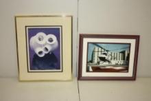 (2) FRAMED AND MATTED PICTURES, HOSPITAL HELICOPTER AND ARTIFICIAL HEART