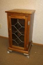 VINTAGE LEADED GLASS SLOT MACHINE STAND