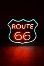 VINTAGE NEON ADVERTISING SIGN ROUTE 66