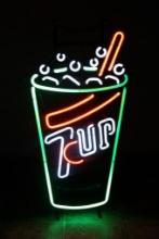 VINTAGE NEON ADVERTISING SIGN, 7 UP SODA