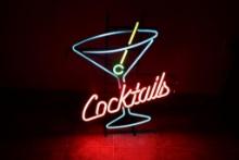 VINTAGE NEON ADVERTISING SIGN, COCKTAILS