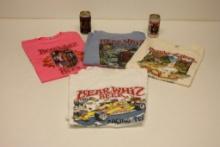 (2) BEARWHIZ BEER CANS AND (4) T-SHIRTS