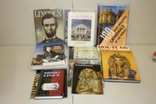 BOX WITH VARIOUS HISTORY/WORLD BOOKS; LINCOLN, CIVIL WAR, TUTANKHAMUN, UW MADISON, ETC.