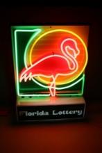 VINTAGE NEON ADVERTISING SIGN FLORIDA LOTTERY