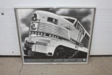 BROOKS STEVENS ONE MAN'S INDUSTRIAL REVOLUTION, MILWAUKEE ROAD FRAMED PRINT, 31" X 26", SIGNED