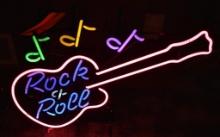 ROCK AND ROLL NEON ADVERTISING SIGN, WORKS WELL, REC ROOM MAN CAVE