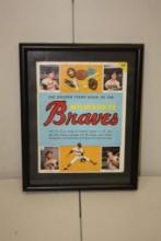 1955 MILWAUKEE BRAVES GOLDEN STAMP BOOK FRAMED MLB