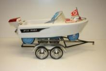 RARE MURRAY JOLLY ROGER PEDAL CAR BOAT WITH HARD TO FIND, MATCHING TRAILER