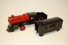 RARE AT AND SF RIDE ON TRAIN STEELCRAFT ERIE 1501 SIT N RIDE TRAIN TOY WITH RARE TRAIN CART