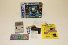 VINTAGE NINTENDO GAME BOY IN BOX, COMPACT HANDHELD VIDEO GAME SYSTEM WITH 3 GAMES