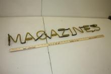 VINTAGE NEON ADVERTISING SIGN MAGAZINES, 38"