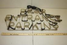 VINTAGE NEON ADVERTISING SIGN, REAR ENTRANCE PARKING, 31" X 16"