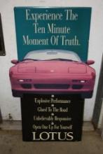 1991 LOTUS CARDBOARD AUTOMOBILE ADVERTISING SIGN