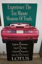 1991 LOTUS CARDBOARD AUTOMOBILE ADVERTISING SIGN