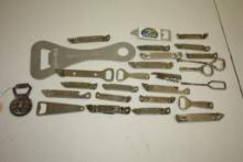 BEER BOTTLE OPENER COLLECTION; NIAGARA, PABST, BRAUMEISTER, BLATZ, MILLER, ETC.