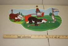 VINTAGE HAMM'S BEER VACUUFORM MOLDED PLASTIC GOLFING BEAR ADVERTISING