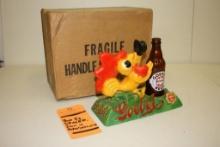 RARE VINTAGE GOEBEL BREWSTER ROOSTER BANTAM BOTTLE BEER SIGN IN UNOPENED FACTORY BOX