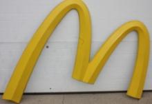 METAL MCDONALDS WALL SIGN APPROX 60" X 48", GOLDEN ARCHES FAST FOOD