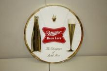 VINTAGE MILLER HIGH LIFE ADVERTISING SIGN, PLASTIC 1938 BEER BREWERY, LAKESIDE PLASTICS