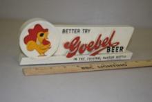 RARE VINTAGE KOLOPLAK KOLOGRAPH COMPANY, GOEBEL DETROIT MI, BEER SIGN, BANTAM BOTTLE