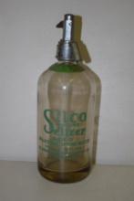 RARE ANTIQUE SILCO SELTZER BOTTLE WAUKESHA SPRING WATER, SILURIAN WAUKESHA WATER MILWAUKEE